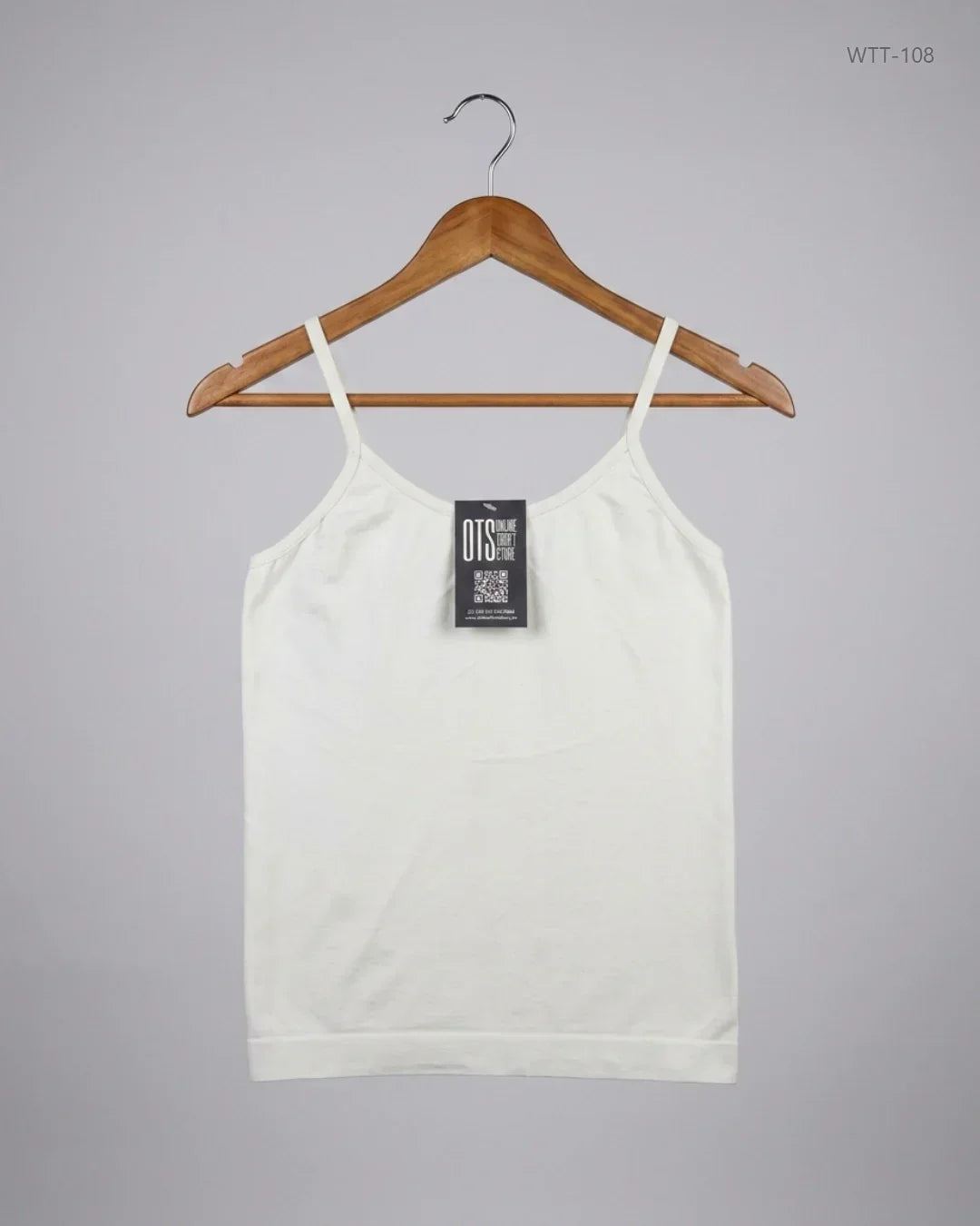 Shop Premium Womens Tank Top by Cut Label | Preloved Branded Clothes | OffWhite Polyester | Womens | OTS Thrift Store Peshawar Pakistan