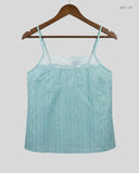 Secondhand Branded Womens Tank Top by TU, Cyan Cotton fabric, Premium condition, for Womens - Online Thrift Shop Islamabad Pakistan
