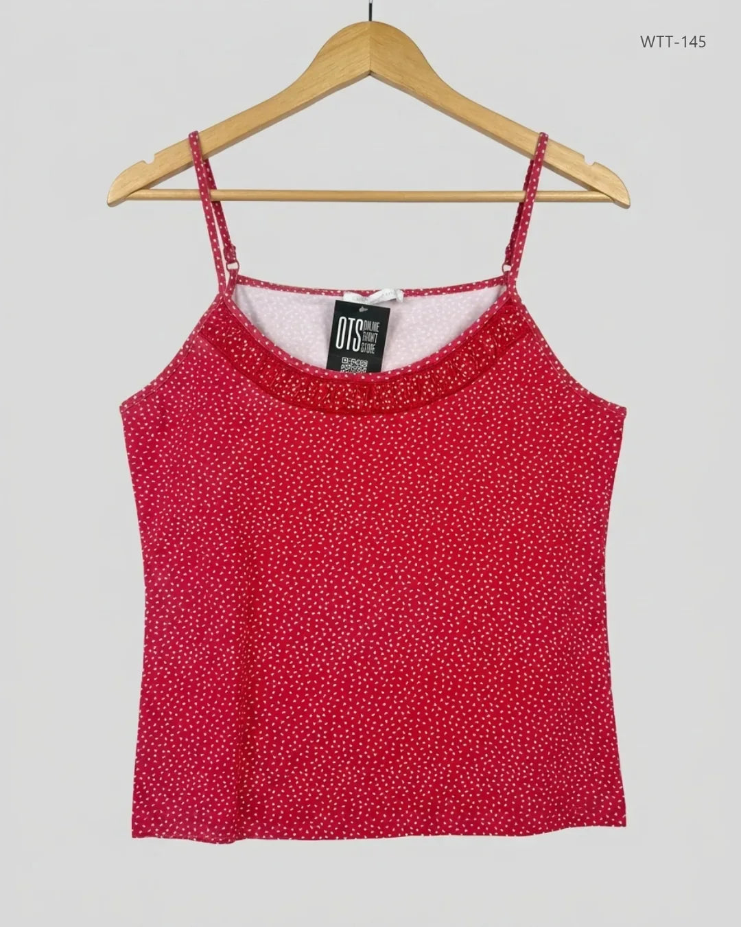 Preloved Premium Womens Tank Top by LIBERTY ISLAND, Red Cotton for Womens - OTS Thrift Shop Islamabad Pakistan