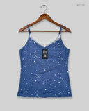 UK Imported secondhand Womens Tank Top - Peacocks brand, Blue Polyester, Premium condition, for Womens - Online Thrift Store Karachi Pakistan