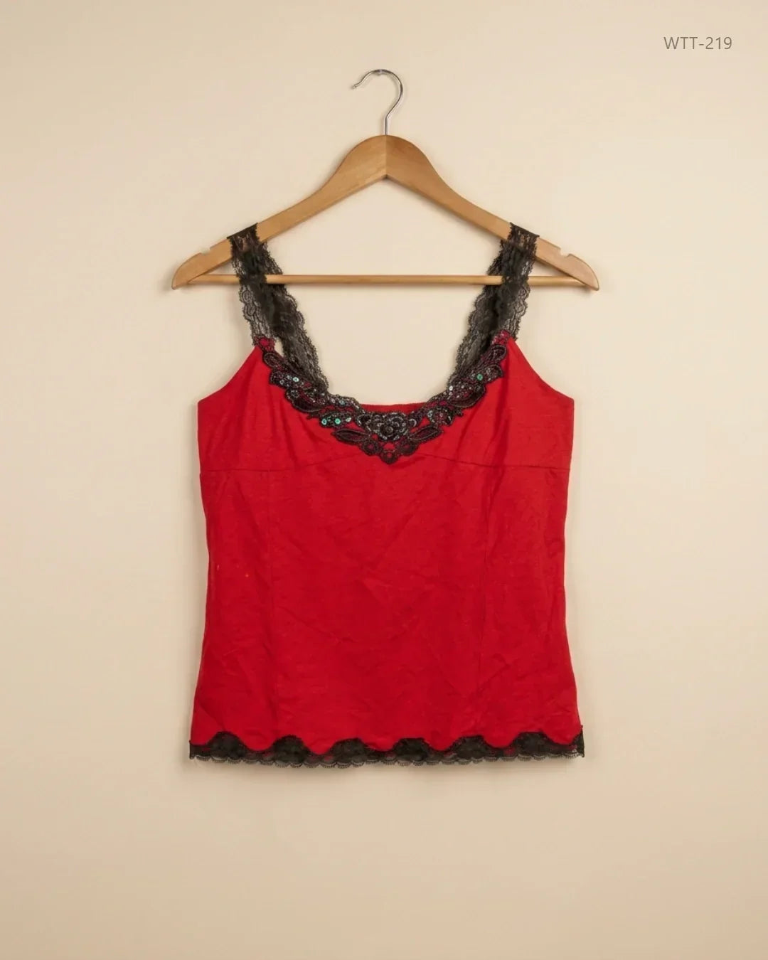 UK Imported secondhand Womens Tank Top - gaminerie brand, Red Cotton, Excellent condition, for Womens - Online Thrift Store Karachi Pakistan