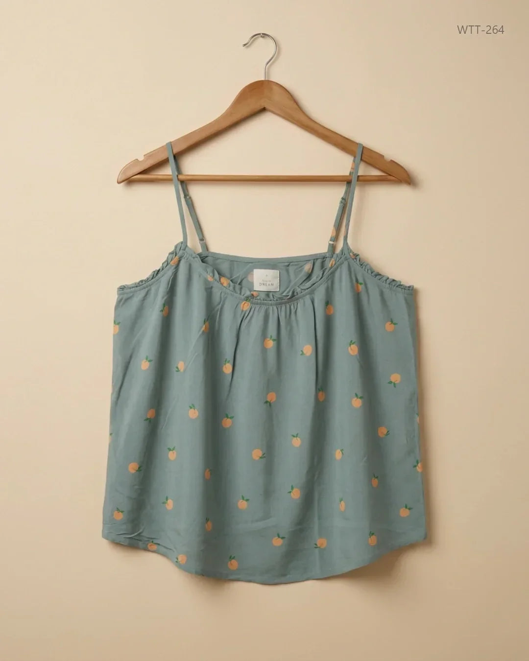 UK Imported secondhand Womens Tank Top - Time to Dream brand, Olive Viscose, Premium condition, for Womens - Online Thrift Store Islamabad Pakistan
